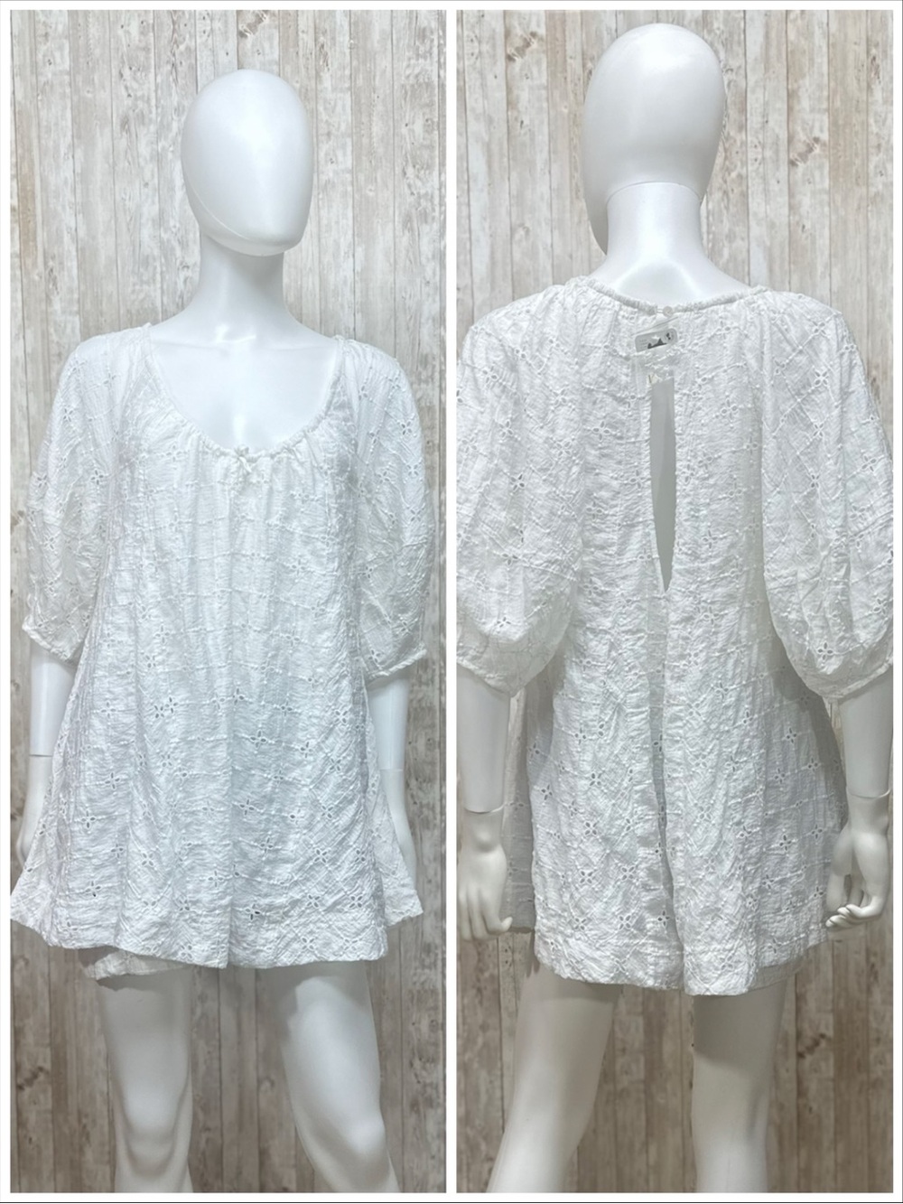 Free People Bop Around White Eyelet Romper NWT ~ Size XS ~ Item #6064 - Picture 5 of 11